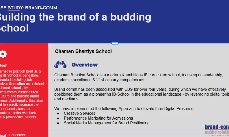 BrandcomPR - Chaman Bhartiya School