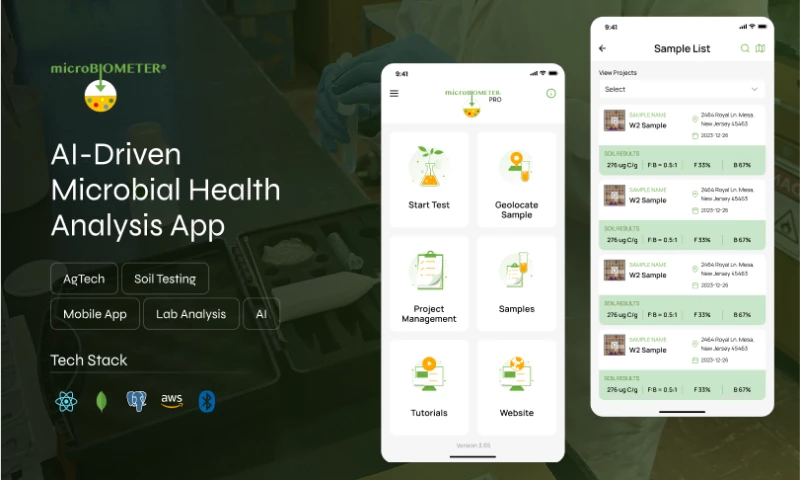 Origami Studios - Microbiometer I AI Driven App for Soil Testing