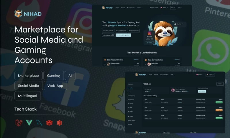 NIHAD I Marketplace for Social and Gaming Accounts