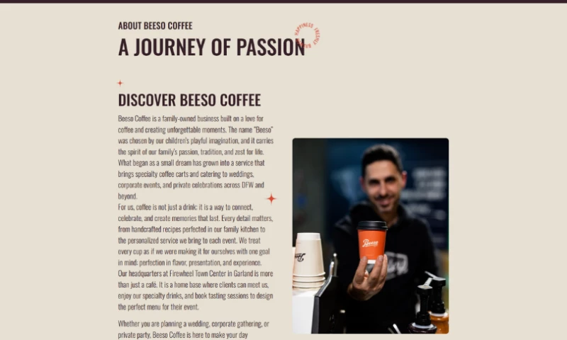 Beeso Coffee WordPress Website Design