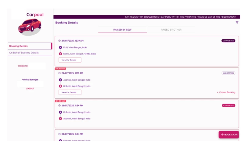 Highkeen - OfficePool Corporate Carpool Management System