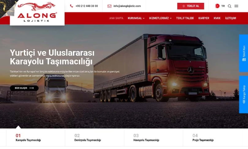 Sentez Bilişim Dış Tic. Ltd. Şti. - Corporate Website Design & SEO Optimization for Along Logistics