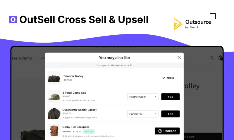 DevIT - Outsell Cross Sell & Upsell | Shopify App