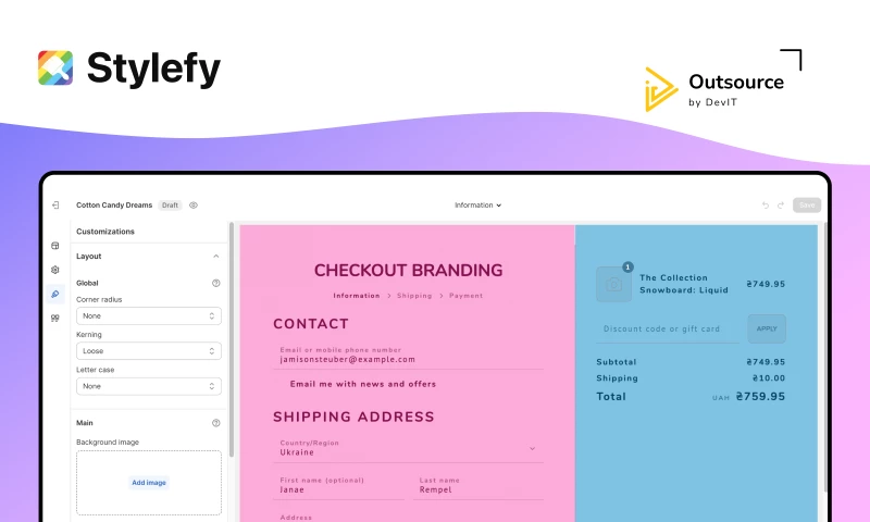 DevIT - Stylefy Checkout Branding UI