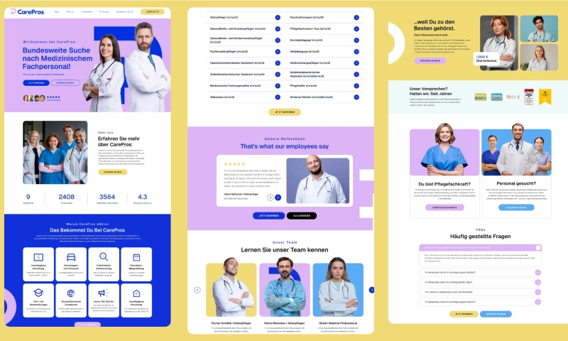 CarePros Medical Recruitment Website Design