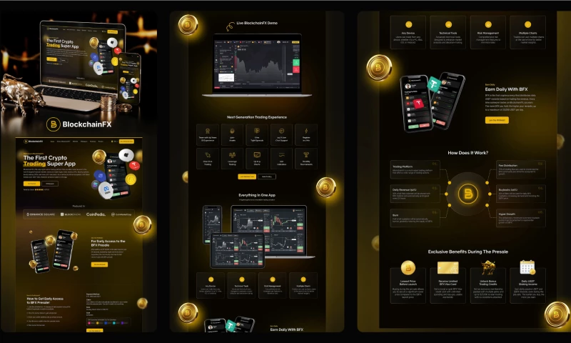 BlockchainFX Crypto Trading Super App Website Design