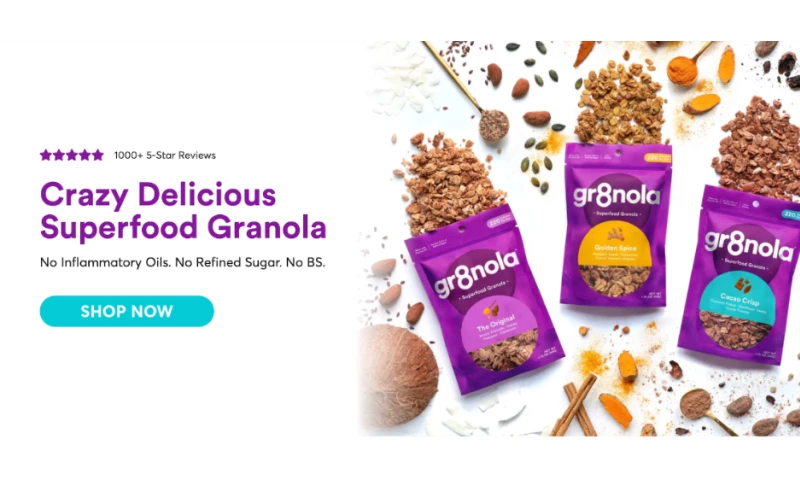 Gr8nola Ecommerce Website Redesign