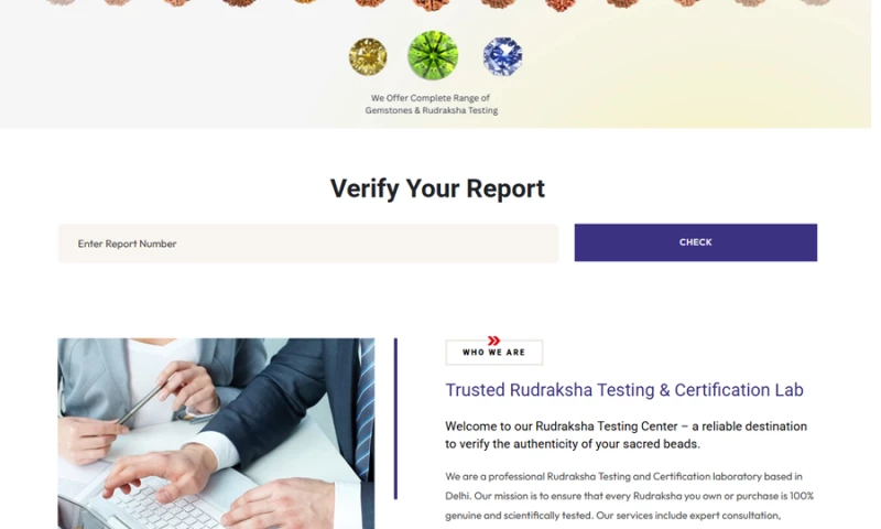 UnitedWebSoft - Website Development of GRL Online Gemstones & Rudraksha Testing Laboratory