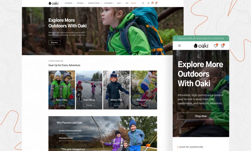 Web Loft Designs - Oaki: Shopify Rebuild For Better UX And Site Management