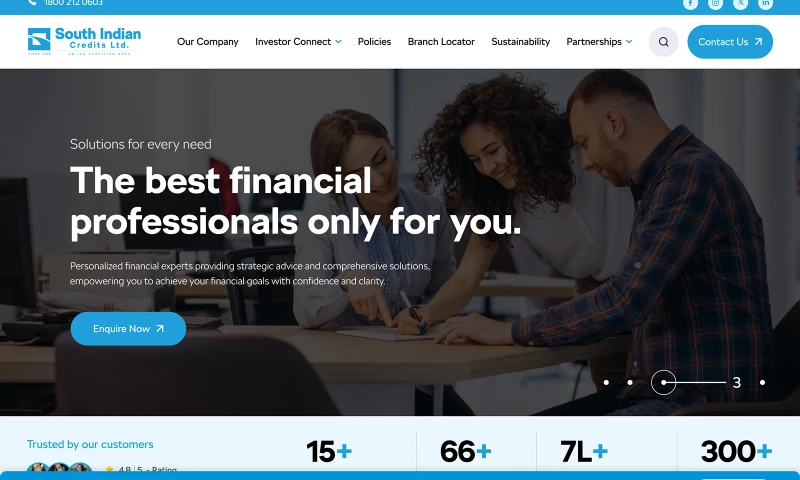 WebCastle Technologies - South Indian Credits Corporate Website Development for a Leading NBFC