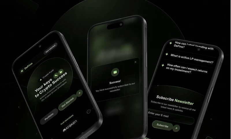 DeFina - Crypto Fund landing page