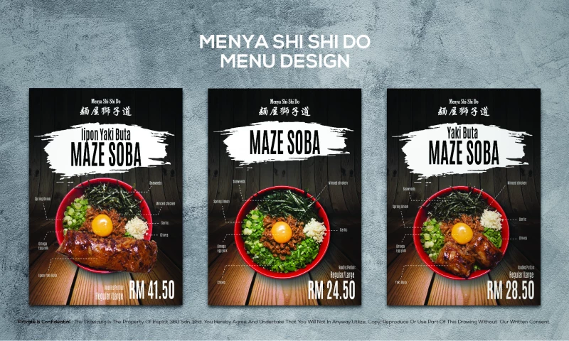 inspirit 360 Sdn Bhd - "Menya Shi Shi Do" Menu Design