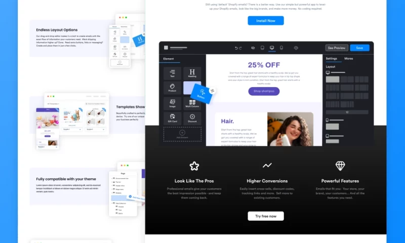 Website & UI for shopify app