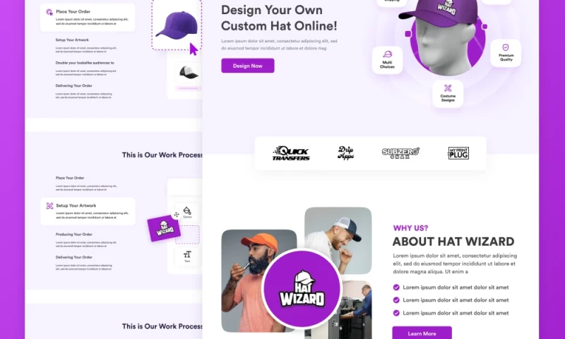 HatWizard website design & UI