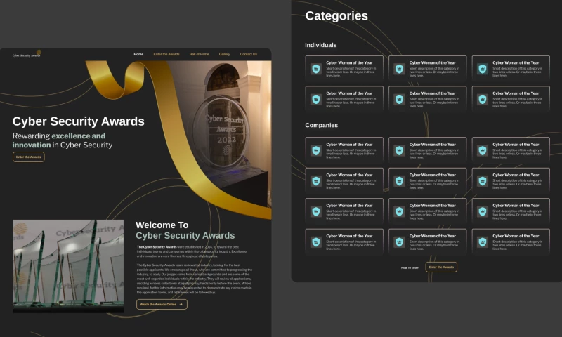 Awards Page Landing Page