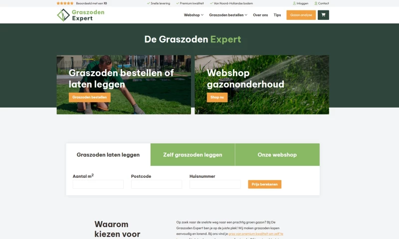 Webshop with unique calculator