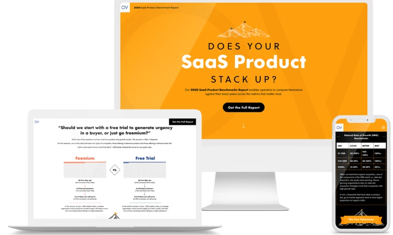 GoingClear - SaaS Product Benchmarks Microsite