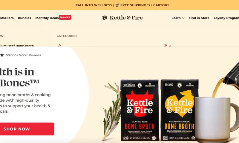 Axencia - Kettle & Fire E-Commerce Website Redesign