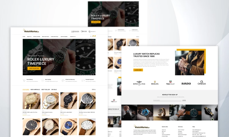 Webify Digital - WatchMarkaz.pk Luxury Watch Store Website Design & Development (Figma + Shopify)