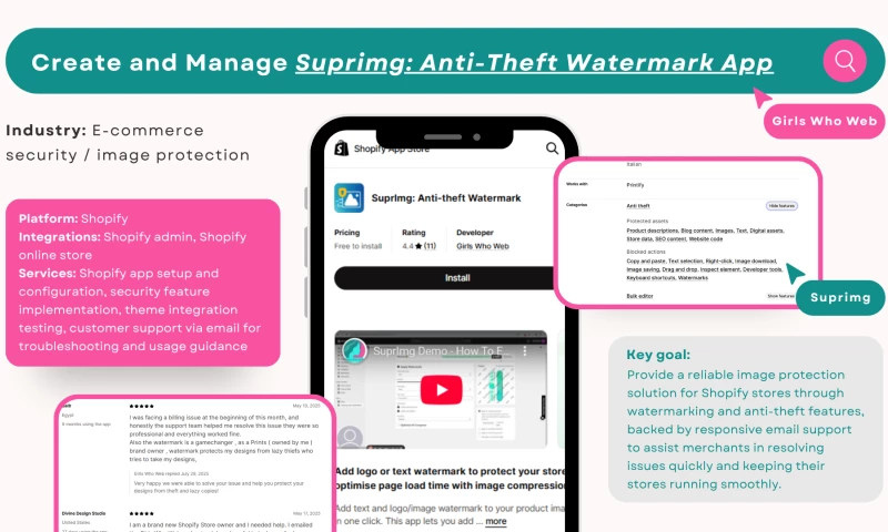 Create and Manage Suprimg: Anti-Theft Watermark App