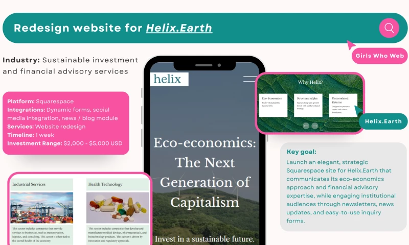 Redesign website for Helix.Earth