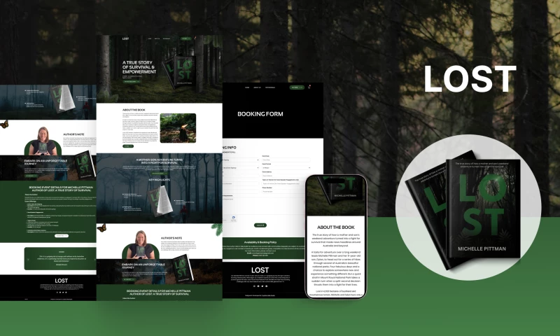 Cryptical Web and App Studio - Branding & Website for Author Michelle Pittman LOST: A True Story of Survival