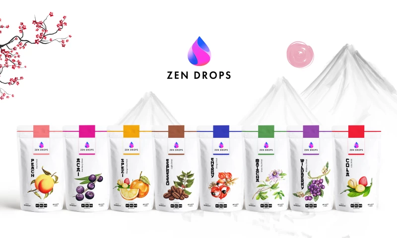Comart Studios - Zen Drops Packaging Design for a Wellness Brand
