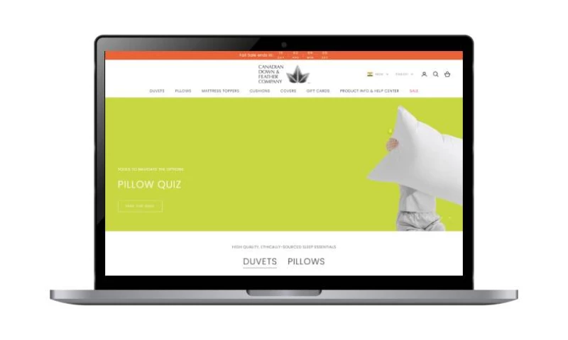 eCommerce Development Pros - Shopify- Canadian Down & Feather