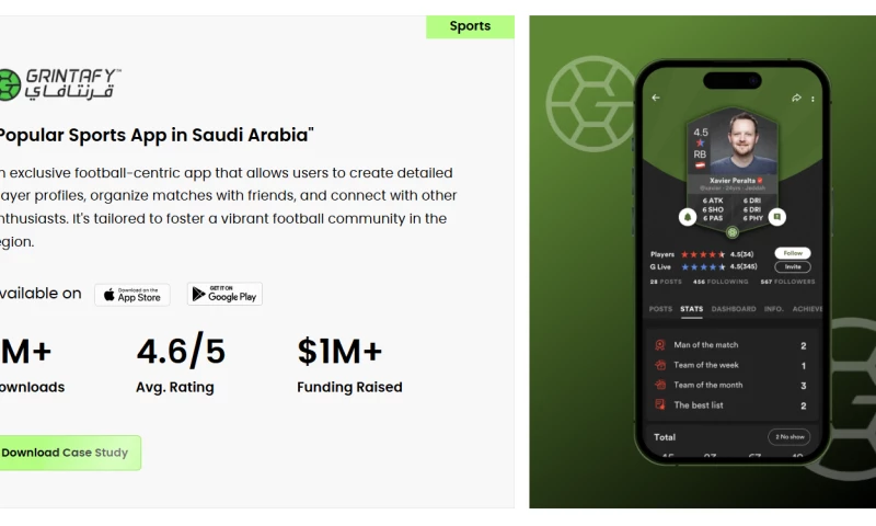 Grintafy - Popular Sports App in Saudi Arabia
