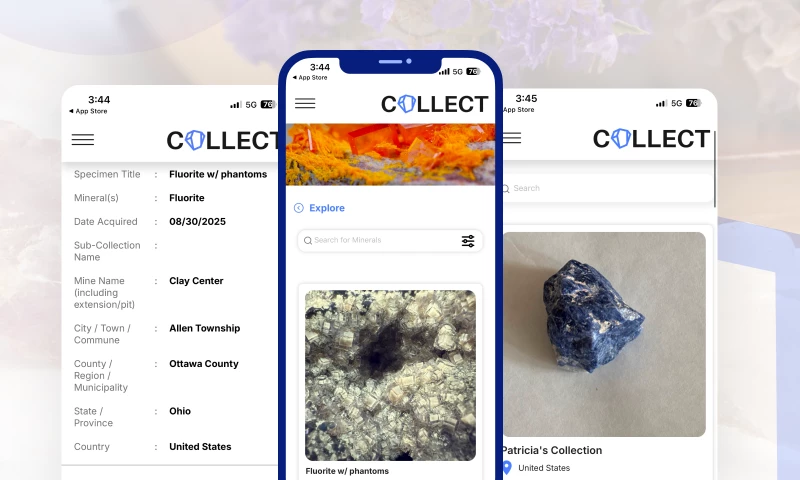 Collect Mineral Club mobile app