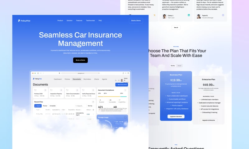 PolicyPilot - Insurance Landing Page