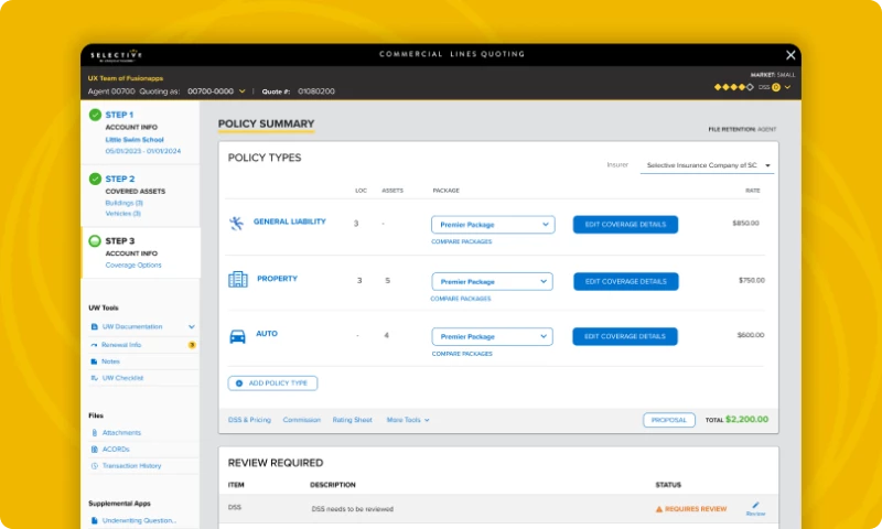 UX Team - Quoting System for Insurance Agents