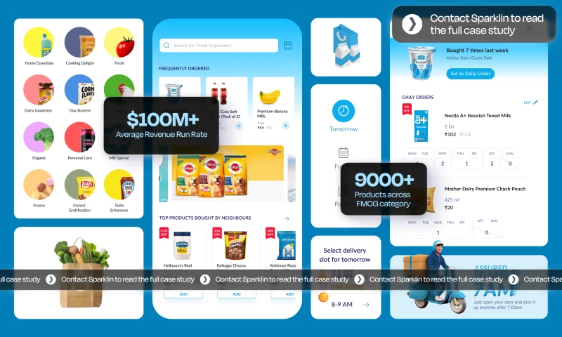 Sparklin Innovations - Milkbasket | Integrated Innovation, Research, and UX Design for Leading Grocery Delivery Platform