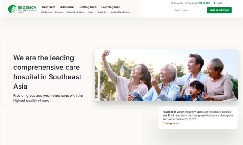 Regency Specialist Hospital Website Revamp