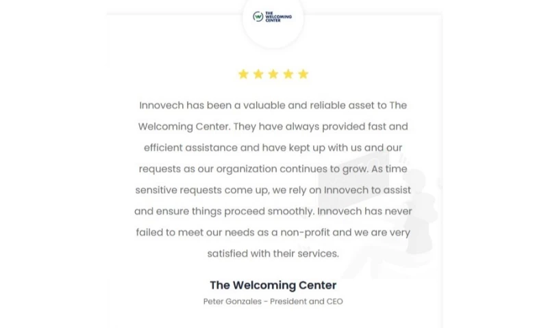The Welcoming Center Website Maintenance and technical support