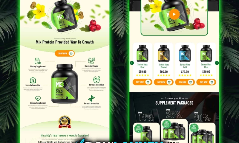 Clean Design Launch - Muscle Up Ecommerce Supplement Website