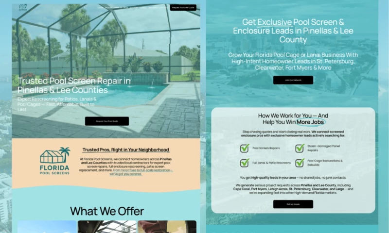 Chikara Digital - Florida Pool Screens Squarespace Web Design