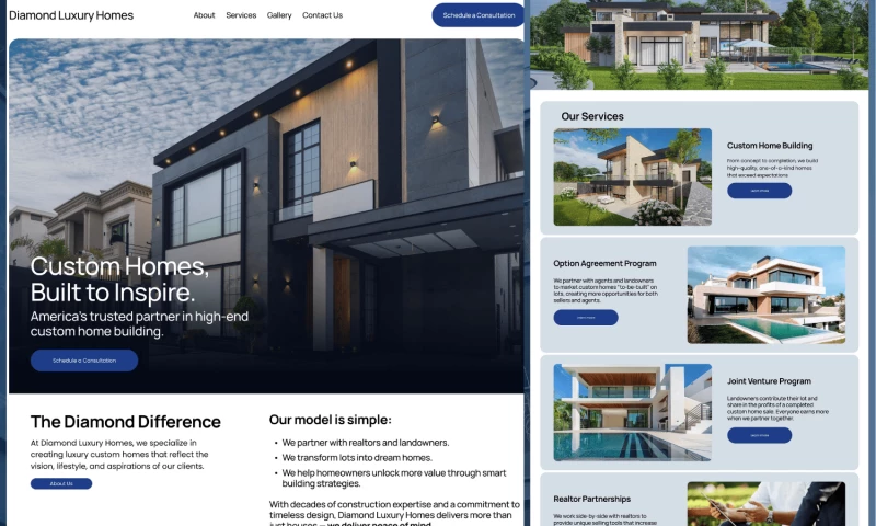 Chikara Digital - Real Estate Construction Squarespace Web Design Mockup