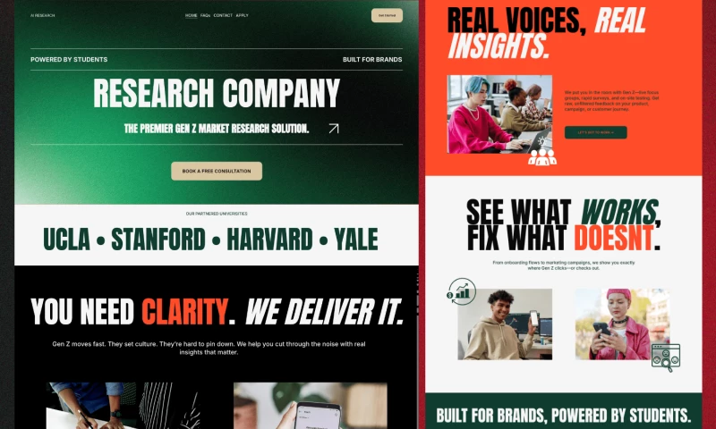 Chikara Digital - Bold Gen-Z Marketing Squarespace Web Design Mockup