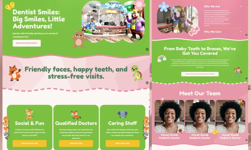 Chikara Digital - Pediatric Dentist Squarespace Web Design Mockup