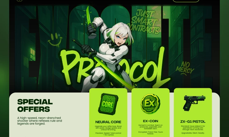 DESH Team - Neon Cyberpunk Shooter UI iGaming & GameFi