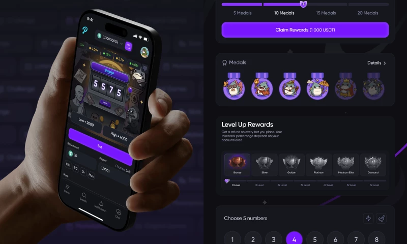 DESH Team - Pasino Decentralized Web3 Casino Platform UI Design