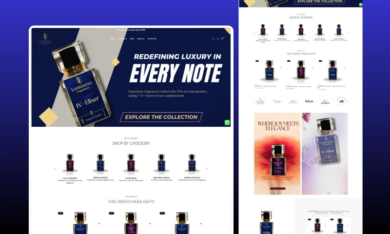 Solverix Technologies - Luminous Fragrances E-Commerce Website Development