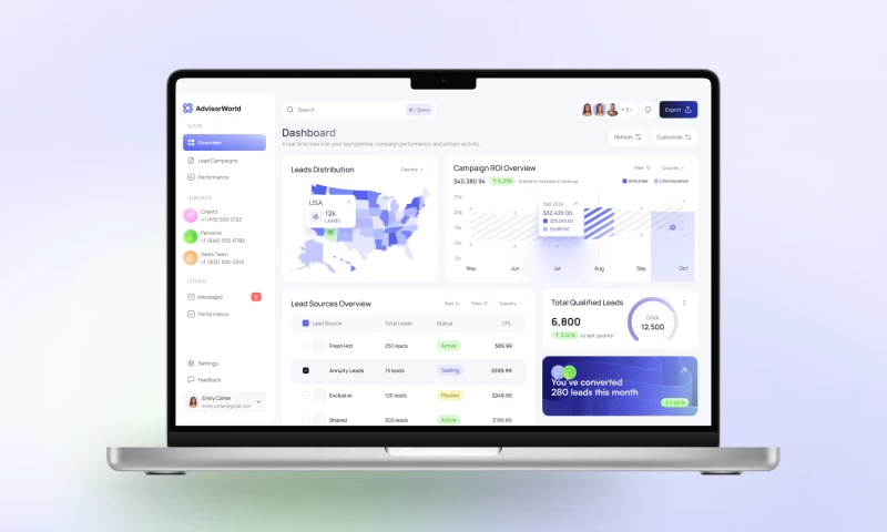 Arounda - AdvisorWorld | Website Redesign for Financial Advisors Platform
