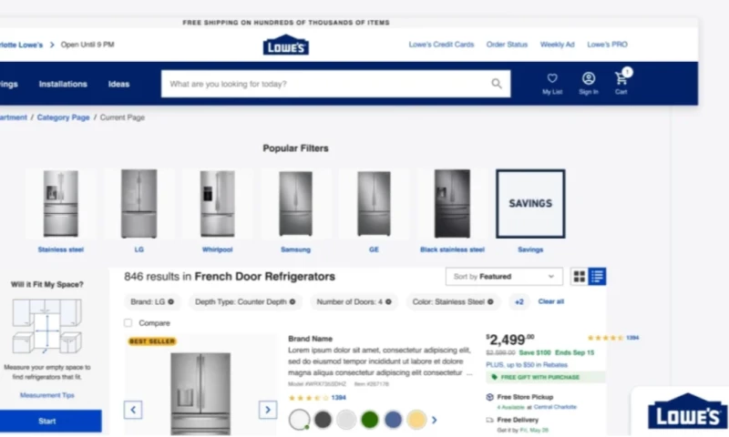 Growth UX Studio - Lowes.com Site Navigation