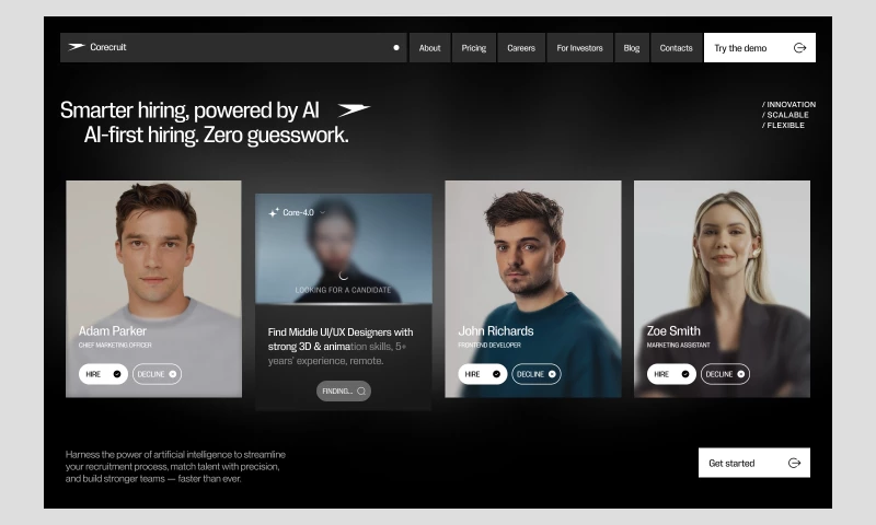 Web Design for AI-powered HR-tech Service