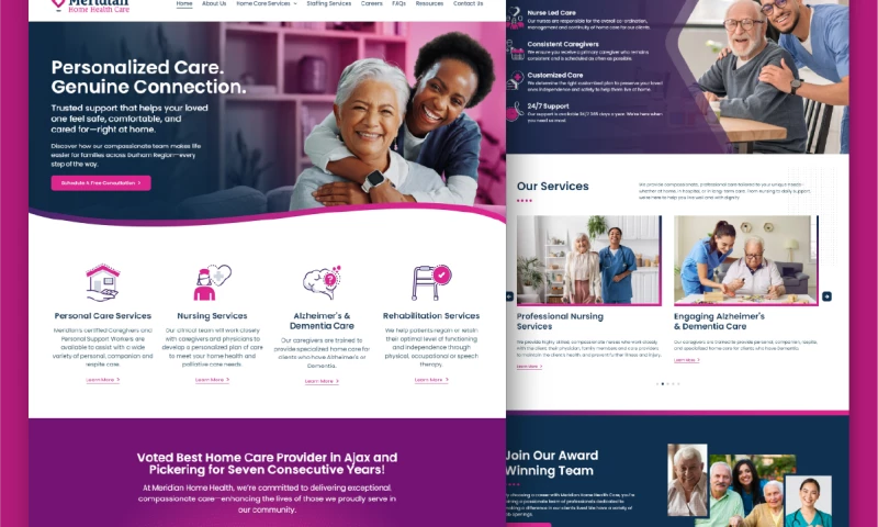 Mojo Media - Website Redesign for Meridian Home Health Care