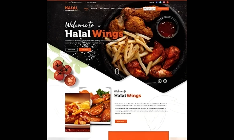 The Hashtech - Halal Wings Fast Food Website Design