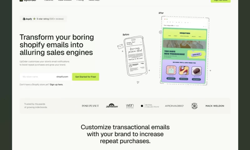 Modernizing the Website of a Shopify Email Customizer