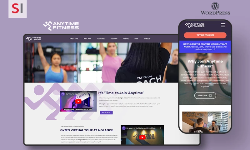 SynapseIndia Outsourcing - Anytime Fitness: Membership & Subscription site for a Gym Chain